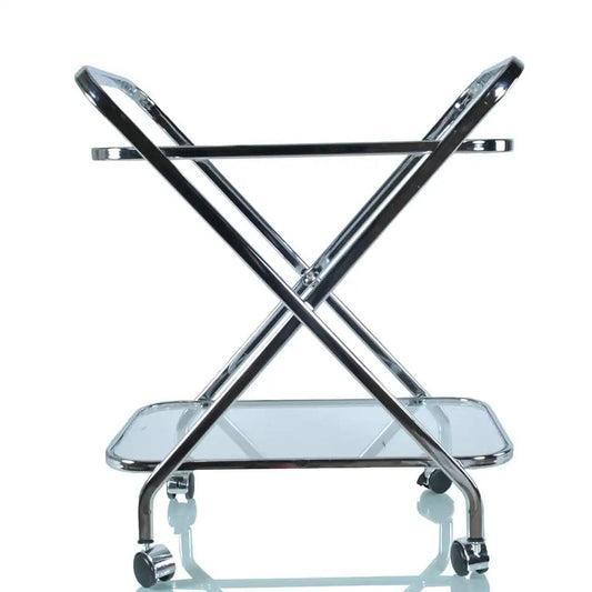 16.5" X 26.25" X 30.5" Chrome Xshape  Bar Cart - Homeroots