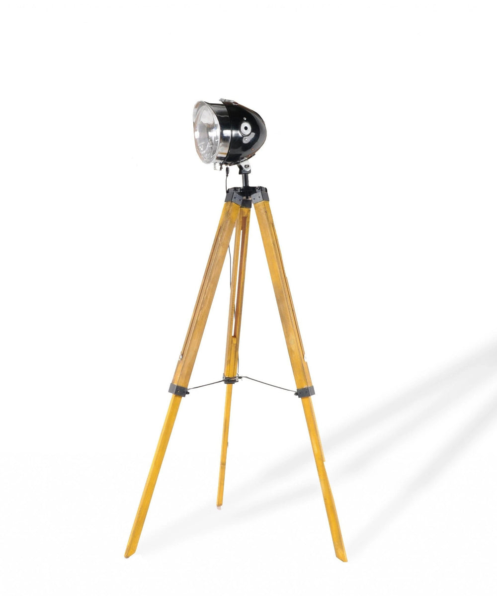 35" Distressed Tripod Floor Lamp With Cone - Homeroots - Flyclothing LLC