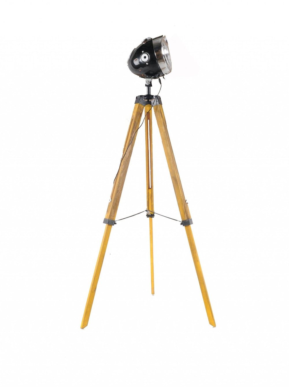 35" Distressed Tripod Floor Lamp With Cone - Homeroots - Flyclothing LLC