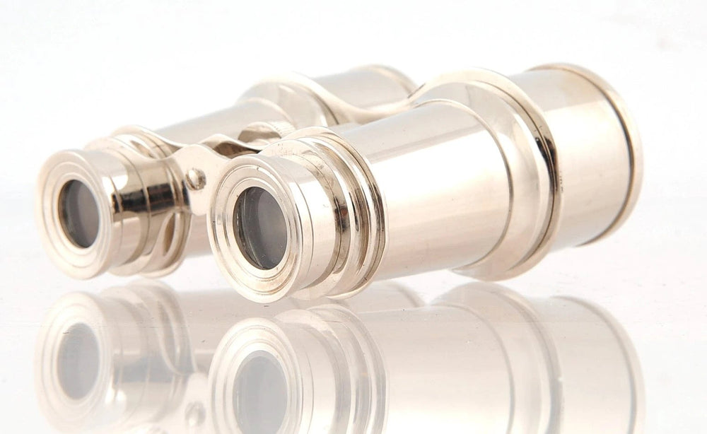 5" Brass Aluminum Hand Painted Decorative Binocular Tabletop Sculpture - Homeroots