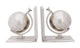 4.5" X 6.75" X 7.75" Alum Globe Bookend Set Of Two - Homeroots - Flyclothing LLC