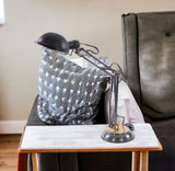 33" Black Metal Desk Table Lamp With Black Bowl Shade - Homeroots