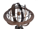 25" X 25" X 45.75" Brass Armillary With Wood Stand - Homeroots