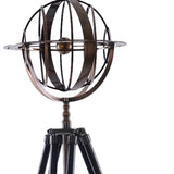 25" X 25" X 45.75" Brass Armillary With Wood Stand - Homeroots