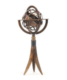 5.5" X 5.5" X 12" Brass Armillary On Horn Stand - Homeroots