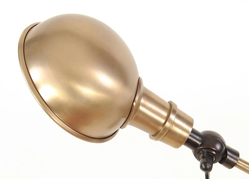 20" Black Metal Adjustable Desk Table Lamp With Gold Bowl Shade - Homeroots