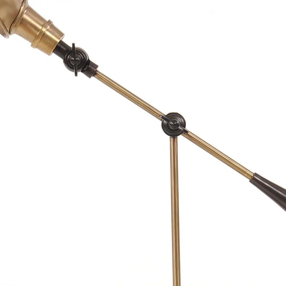 20" Black Metal Adjustable Desk Table Lamp With Gold Bowl Shade - Homeroots