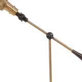 20" Black Metal Adjustable Desk Table Lamp With Gold Bowl Shade - Homeroots