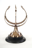 14" Brass and Black Metal Hand Painted Figurine Tabletop Sculpture - Homeroots