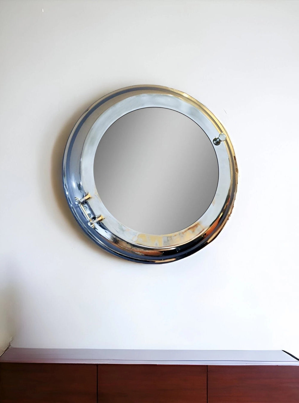 21" Silver Round Aluminum Framed Accent Mirror - Homeroots