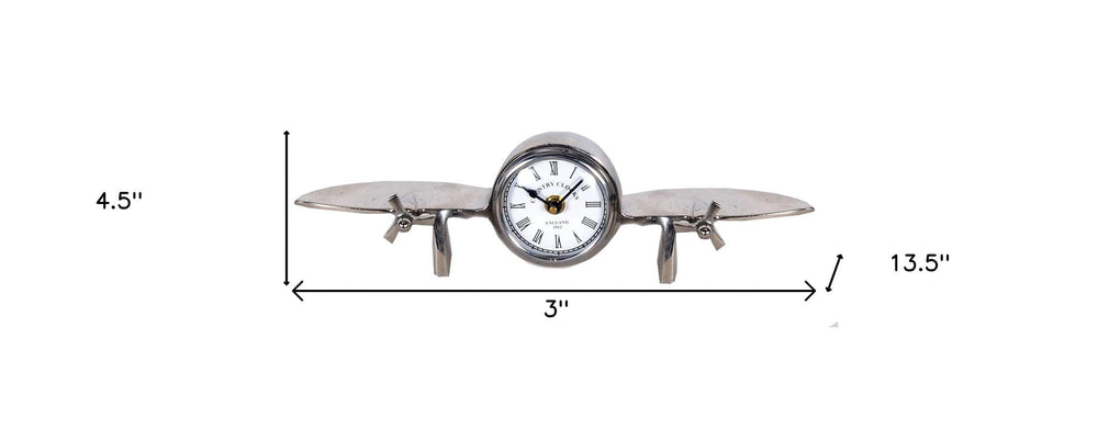 3" Novelty Nickel Metal And Glass Analog Wall Clock - Homeroots - Flyclothing LLC