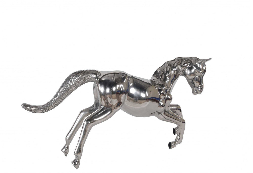 Large Silver Horse Statue - Homeroots - Flyclothing LLC