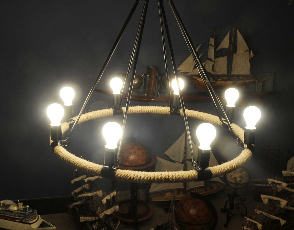 32" X 37" X 32" 8 Bulbs Rope Pendant Lamp - Homeroots - Flyclothing LLC