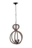Natural and Black Iron and Rope Three Light Ceiling Light - Homeroots - Flyclothing LLC