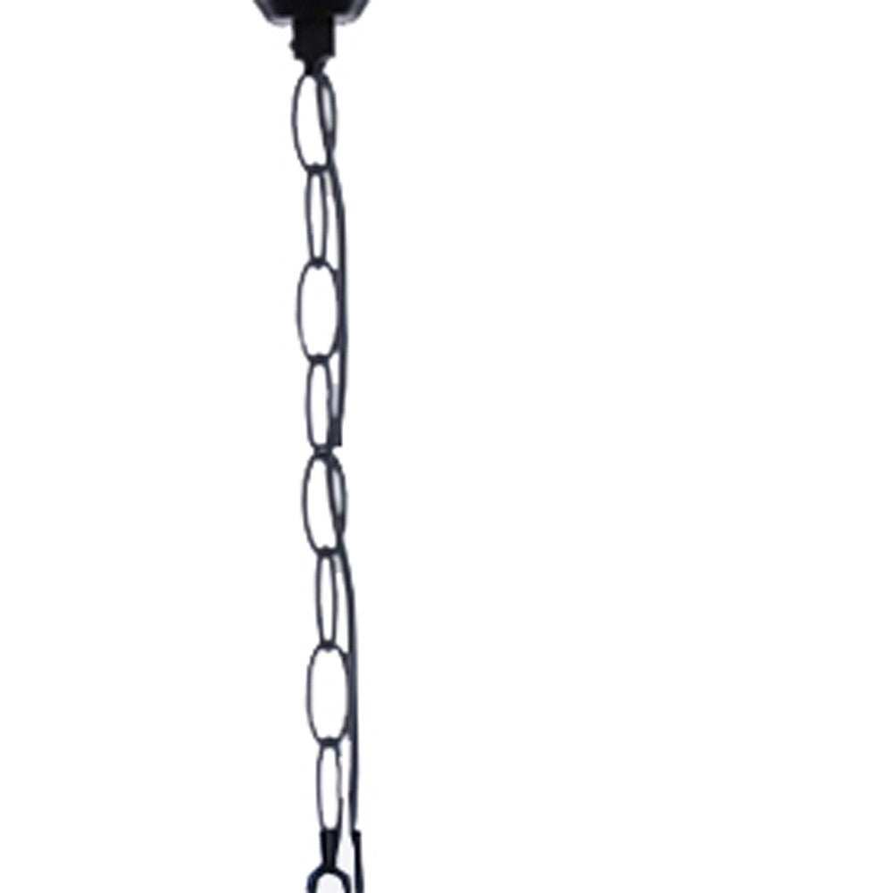 Natural and Black Iron and Rope Three Light Ceiling Light - Homeroots - Flyclothing LLC