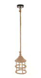 Beige and Black Iron and Rope Ceiling Light - Homeroots - Flyclothing LLC