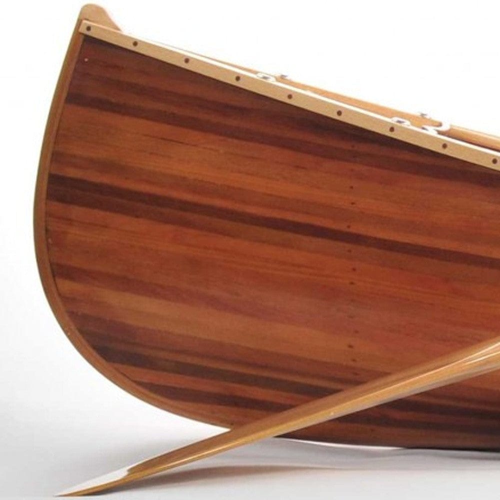 20.25" X 70.5" X 15" Wooden Canoe With Ribs Matte Finish - Homeroots - Flyclothing LLC