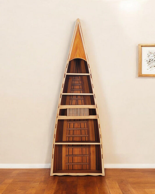 21" Wood Brown Solid Wood Six Tier Boat Bookcase - Homeroots
