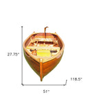 51" X 118.5" X 27.75" Little Bear Wooden Dinghy - Homeroots - Flyclothing LLC