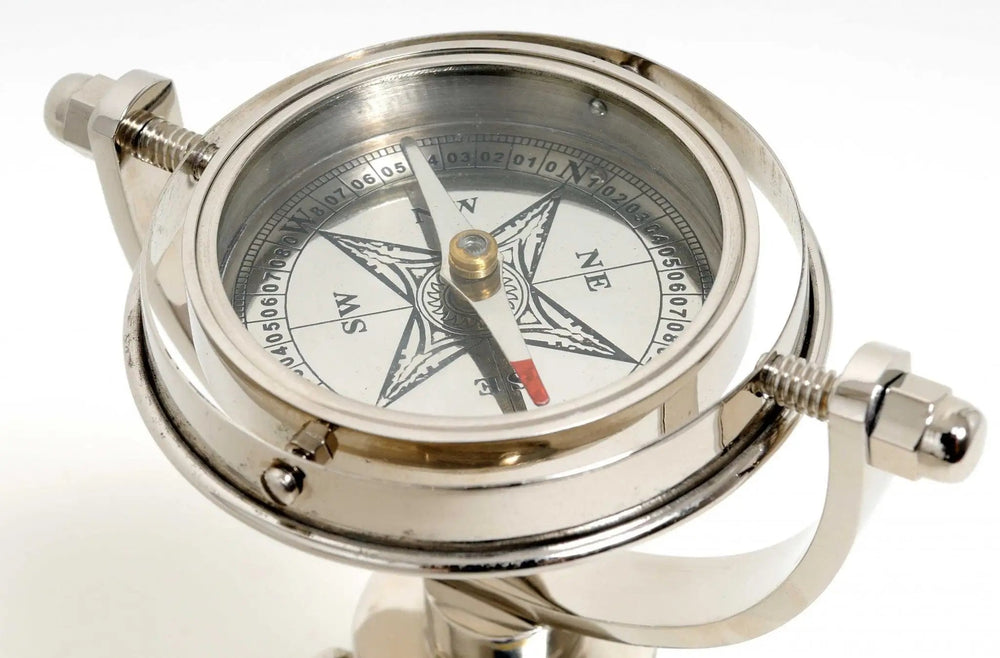 5" X 5" X 8.5" Gimbaled Compass On Tristand - Homeroots