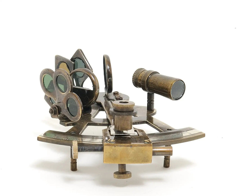 4" X 4.5" X 2.5" Nautical Sextant In Wood Box Medium - Homeroots