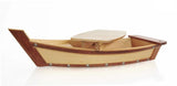 17" Natural and Brown Wood Sushi Boat Serving Tray - Homeroots - Flyclothing LLC