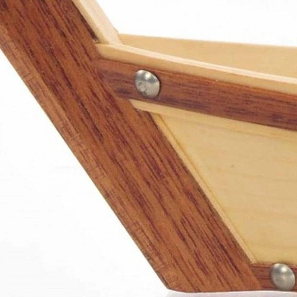 17" Natural and Brown Wood Sushi Boat Serving Tray - Homeroots - Flyclothing LLC