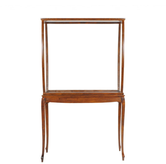 15" Brown And Clear Glass Standard Display Stand - Homeroots