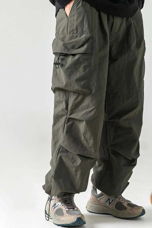 Men's Plus Size Elastic Waist Pants with Pockets - Trendsi - Flyclothing LLC