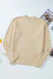 Textured Round Neck Long Sleeve Sweater - Trendsi - Flyclothing LLC