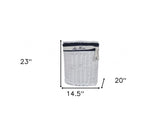 14.5" X 20" X 23" Whiteblueovalwillow Basket Set Of 5 - Homeroots - Flyclothing LLC