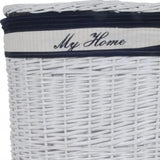 14.5" X 20" X 23" Whiteblueovalwillow Basket Set Of 5 - Homeroots - Flyclothing LLC