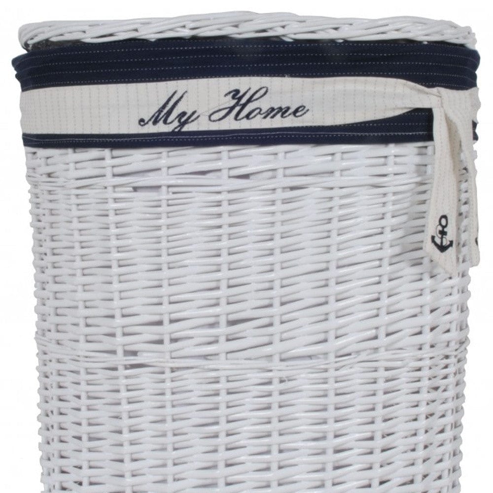 14.5" X 20" X 23" Whiteblueovalwillow Basket Set Of 5 - Homeroots - Flyclothing LLC