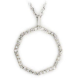 36513 - High-Polished 925 Sterling Silver Pendant with AAA Grade CZ in Clear - Alamode - Flyclothing LLC