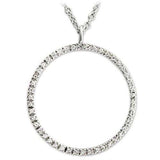 36515 - High-Polished 925 Sterling Silver Pendant with AAA Grade CZ in Clear - Alamode - Flyclothing LLC