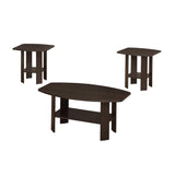 Set of Three 36" Brown Coffee Table With Shelf - Homeroots - Flyclothing LLC