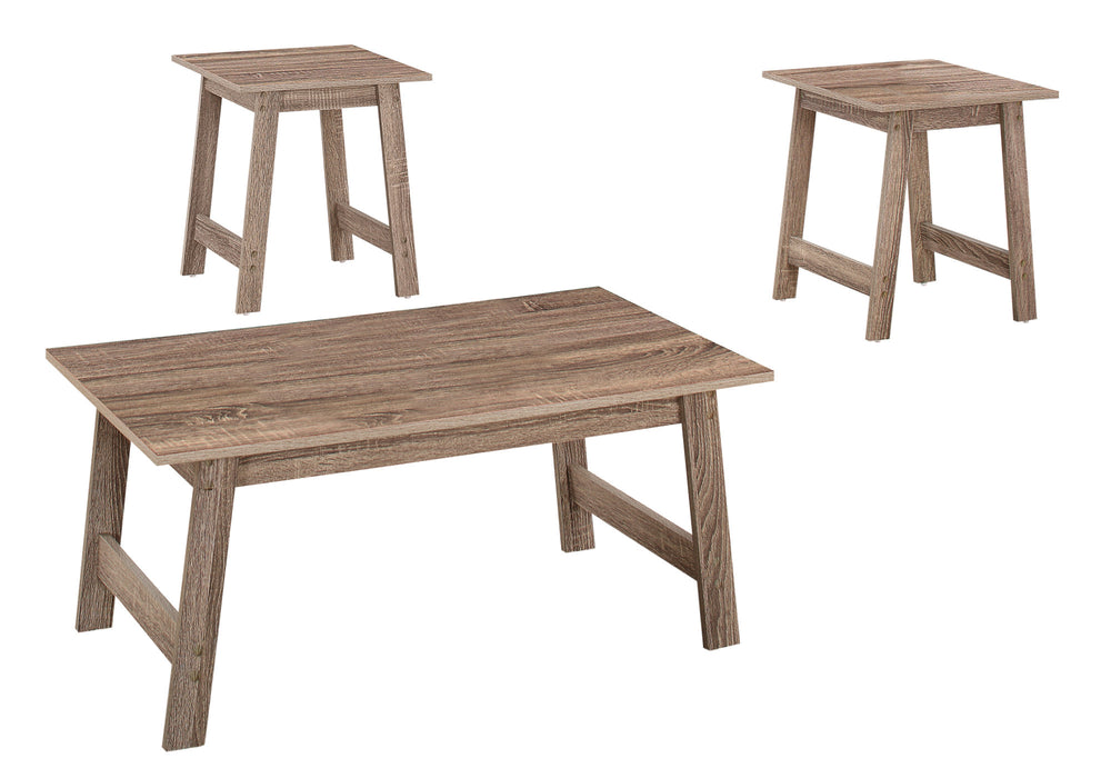 Set of Three 36" Taupe Coffee Table - Homeroots - Flyclothing LLC