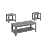 Set of Three 42" Gray Coffee Table With Shelf - Homeroots - Flyclothing LLC