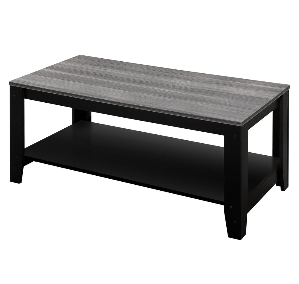 Set of Three 42" Gray And Black Coffee Table With Shelf - Homeroots - Flyclothing LLC