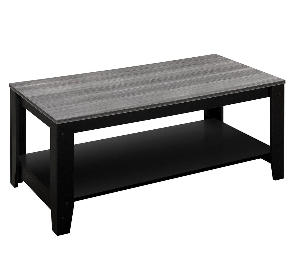Set of Three 42" Gray And Black Coffee Table With Shelf - Homeroots - Flyclothing LLC