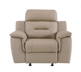 Three Piece Indoor Beige Genuine Leather Five Person Seating Set - Homeroots - Flyclothing LLC