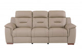 Three Piece Indoor Beige Genuine Leather Five Person Seating Set - Homeroots - Flyclothing LLC