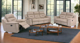 Three Piece Indoor Beige Genuine Leather Five Person Seating Set - Homeroots - Flyclothing LLC