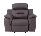 Three Piece Indoor Brown Genuine Leather Five Person Seating Set - Homeroots - Flyclothing LLC