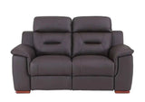 Three Piece Indoor Brown Genuine Leather Five Person Seating Set - Homeroots - Flyclothing LLC