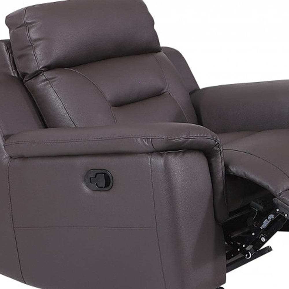 Three Piece Indoor Brown Genuine Leather Five Person Seating Set - Homeroots - Flyclothing LLC