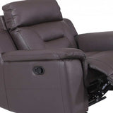 Three Piece Indoor Brown Genuine Leather Five Person Seating Set - Homeroots - Flyclothing LLC