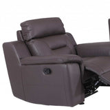 Three Piece Indoor Brown Genuine Leather Five Person Seating Set - Homeroots - Flyclothing LLC