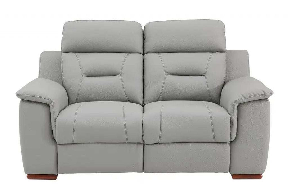Three Piece Indoor Gray Genuine Leather Five Person Seating Set - Homeroots - Flyclothing LLC