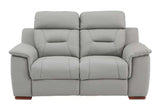 Three Piece Indoor Gray Genuine Leather Five Person Seating Set - Homeroots - Flyclothing LLC